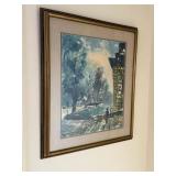 Impressionist Waterfront Landscape Painting - Signed Molder Impressionist Waterfront Landscape Painting - Signed Molder