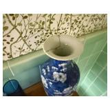 Blue & White Porcelain Vase with Floral Design - Includes Lidded Jar, 2 Cups, & 2 Glass Tumblers Blue & White Porcelain Vase with Floral Design - Includes Lidded Jar, 2 Cups, & 2 Glass Tumblers