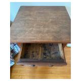 Antique Wooden End Table with Drawer Antique Wooden End Table with Drawer