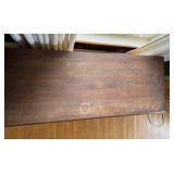 Dark Wood Six-Drawer Dresser with Brass Ring Pulls - Vintage Bedroom Furniture Dark Wood Six-Drawer Dresser with Brass Ring Pulls - Vintage Bedroom Furniture