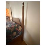 Wooden Four-Poster Bed Frame with Tall Turned Posts Wooden Four-Poster Bed Frame with Tall Turned Posts