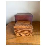 Keepsake Boxes Pair - Light Oak & Dark Brown Finishes Keepsake Boxes Pair - Light Oak & Dark Brown Finishes