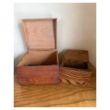 Keepsake Boxes Pair - Light Oak & Dark Brown Finishes Keepsake Boxes Pair - Light Oak & Dark Brown Finishes