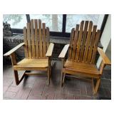 Wooden Adirondack Chairs Set of 2 - Slat Back Patio Outdoor Seating Wooden Adirondack Chairs Set of 2 - Slat Back Patio Outdoor Seating