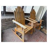 Wooden Adirondack Chairs Set of 2 - Slat Back Patio Outdoor Seating Wooden Adirondack Chairs Set of 2 - Slat Back Patio Outdoor Seating
