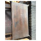 Antique Oak Two-Door Cabinet with Scalloped Apron Antique Oak Two-Door Cabinet with Scalloped Apron