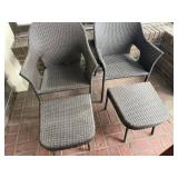 Wicker Patio Chair Set with Ottoman - 3-Piece Outdoor Furniture Wicker Patio Chair Set with Ottoman - 3-Piece Outdoor Furniture