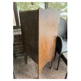 Oak Veneer Cabinet with Single Door, Tapered Legs Oak Veneer Cabinet with Single Door, Tapered Legs