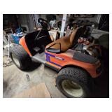 EZ-GO Electric Golf Cart - Orange/Blue, 29x14 NHS Off-Road Tires, 6 NEW Batteries, New Computer