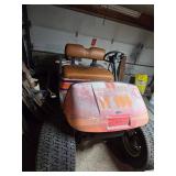 EZ-GO Electric Golf Cart - Orange/Blue, 29x14 NHS Off-Road Tires, 6 NEW Batteries, New Computer