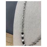 KYHVOUX Stainless Steel Necklace with Cross and Bead Design, 20 Inch - Brand New