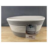 CleverMade Rope Belly Basket XL Gray & White - Brand New