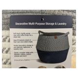 CleverMade Rope Belly Basket XL Gray & White - Brand New
