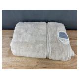 Spa Plush Bath Towel - Threshold: Microfiber, Machine Washable, Non-Slip Backing, Almond - Brand New