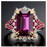 Moissanite Silver Plated Luxury Elegant Ring, Size 8 - Brand New