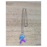 Dolphin Necklace on Silver Tone Chain 20" - Brand New *P