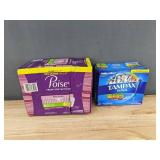 126 Poise Daily Liners & 45 Tampax Pearl Tampons - Brand New