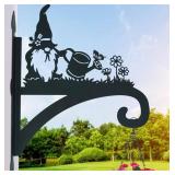 Garden Gnome Plant Hanger Bracket Outdoor Iron - 14.27in H x 11.24in L - Brand New