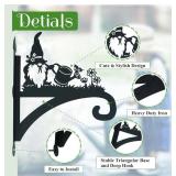 Garden Gnome Plant Hanger Bracket Outdoor Iron - 14.27in H x 11.24in L - Brand New