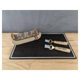 2 Rad Dad Bottle Openers, Shot Glass Canoe, Bar Spill Mat - Brand New