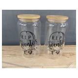 2 Klubi Clear Glass Tumblers 16oz - RIP Twenties - Brand New
