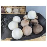 18 Velvet Decorative Ball Ornaments and 15 Rustic Ball Ornaments - Brand New