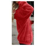 Sherpa Oversized Zip-Up Hoodie - Women