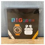 T900 Ultra Max Wireless Earphones & Smart Watch Bundle - Brand New