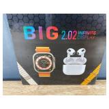 T900 Ultra Max Wireless Earphones & Smart Watch Bundle - Brand New