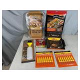 Assorted BBQ Grilling Accessories, Corn Holders, Basting Bottle, Grilling Trays, Etc Assorted BBQ Grilling Accessories, Corn Holders, Basting Bottle, Grilling Trays, Etc
