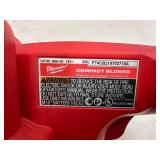 Milwaukee M18 18V Lithium-Ion Cordless Compact Blower Milwaukee M18 18V Lithium-Ion Cordless Compact Blower