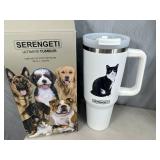 New Serengeti Vacuum Insulated Stainless Steel Tumbler with Lid - Black & White Cat New Serengeti Vacuum Insulated Stainless Steel Tumbler with Lid - Black & White Cat