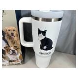 New Serengeti Vacuum Insulated Stainless Steel Tumbler with Lid - Black & White Cat New Serengeti Vacuum Insulated Stainless Steel Tumbler with Lid - Black & White Cat