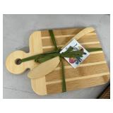 New Bamboo Cheese Board Set, Bamboo Utensil Set New Bamboo Cheese Board Set, Bamboo Utensil Set