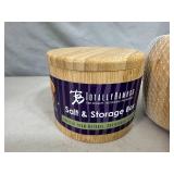 New Bamboo Mortar & Pestle, Salad Hands, Salt Storage Box New Bamboo Mortar & Pestle, Salad Hands, Salt Storage Box