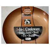 New 5 in 1 Copper Ceramic Coated 9.5 inch Frying Pan New 5 in 1 Copper Ceramic Coated 9.5 inch Frying Pan