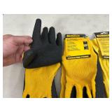 New Dewalt Leather Gloves and Coated Gripper Work Gloves - Size XL New Dewalt Leather Gloves and Coated Gripper Work Gloves - Size XL