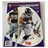 Dave Osborn, Bill Brown, and Ted Brown Autographed Vikings Football Gameday Magazine