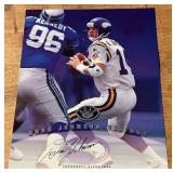 Brad Johnson Autographed 1997 Leaf Authentic Signatures Minnesota Vikings Oversized Football Card