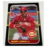 Barry Larkin Autographed RC 1987 Donruss #492 Rookie Baseball Card