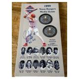 Juan Gonzalez Autographed 1999 Texas Rangers Media Guide Inscribed "MVP 96-98"