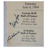 Eddie Mathews, Al Kaline, and George Kell Autographed 18x24" Foam Board Poster From 1994 Maplewood Card Convention