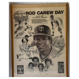 Rod Carew Autographed 1987 Rod Carew Day Minnesota Twins Poster 18x22.5"