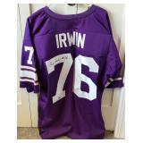 Tim Irwin Autographed Minnesota Vikings Football Jersey w/ JSA COA Size XL