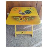 Hand Painted Rooster Folding Table Hand Painted Rooster Folding Table