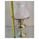 Brass Hobnail White Milk Glass Lamp & Two Brass/Hobnail Candle Holders Brass Hobnail White Milk Glass Lamp & Two Brass/Hobnail Candle Holders