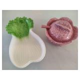 Cabbage Bowl & Celery Dish Cabbage Bowl & Celery Dish