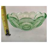 Ruffled Rim Green Depression Glass Bowl 6pc Set Ruffled Rim Green Depression Glass Bowl 6pc Set