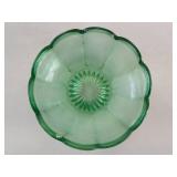 Ruffled Rim Green Depression Glass Bowl 6pc Set Ruffled Rim Green Depression Glass Bowl 6pc Set