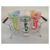 Vintage Numbered Glassware Set w/Carrier Vintage Numbered Glassware Set w/Carrier